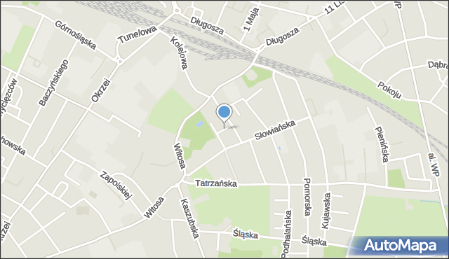 Żary, Kurpiowska, mapa Żary