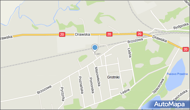 Złocieniec, Kujawska, mapa Złocieniec