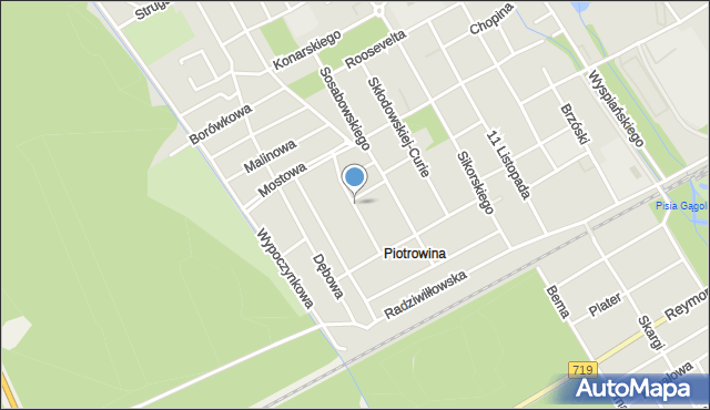 Żyrardów, Kutnowska, mapa Żyrardów
