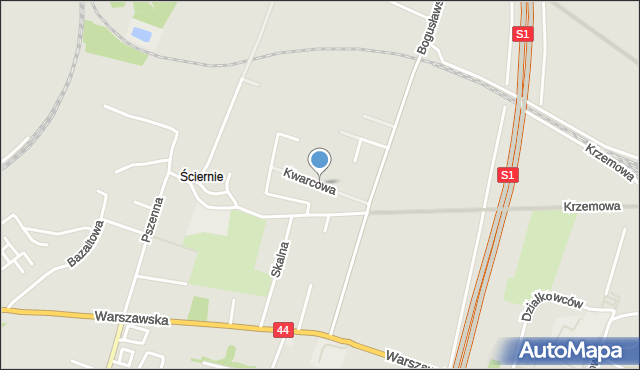 Bieruń, Kwarcowa, mapa Bieruń