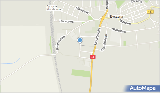 Byczyna powiat kluczborski, Kwiasowskiego, mapa Byczyna powiat kluczborski