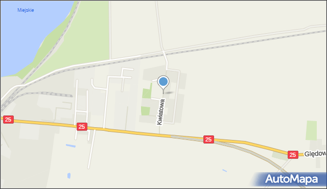 Ględowo, Kwiatowa, mapa Ględowo