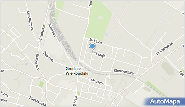 Grodzisk Wielkopolski, Kwiatowa, mapa Grodzisk Wielkopolski