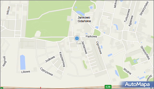 Jankowo Gdańskie, Kwarcowa, mapa Jankowo Gdańskie