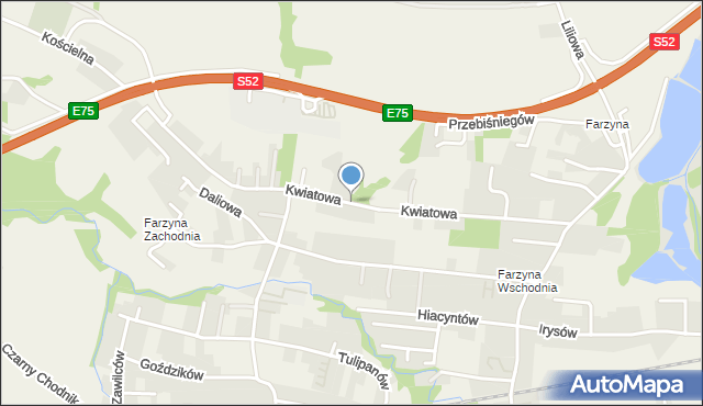 Jasienica powiat bielski, Kwiatowa, mapa Jasienica powiat bielski