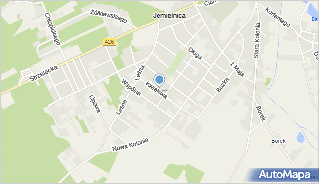 Jemielnica, Kwiatowa, mapa Jemielnica