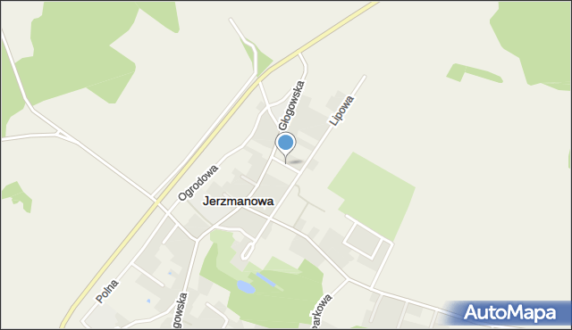 Jerzmanowa, Kwiatowa, mapa Jerzmanowa
