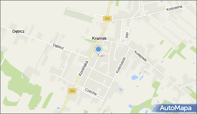 Kramsk, Kwiatowa, mapa Kramsk