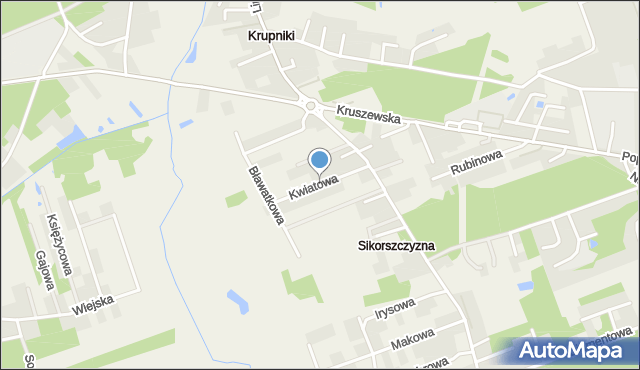 Krupniki, Kwiatowa, mapa Krupniki