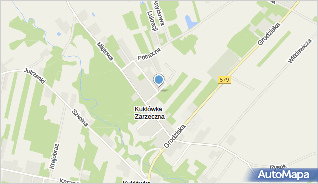 Kuklówka Zarzeczna, Kwiatowa, mapa Kuklówka Zarzeczna