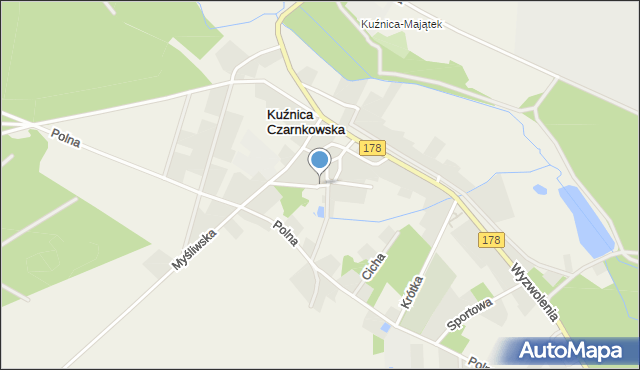 Kuźnica Czarnkowska, Kwiatowa, mapa Kuźnica Czarnkowska