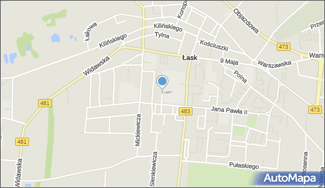 Łask, Kwadratowa, mapa Łask