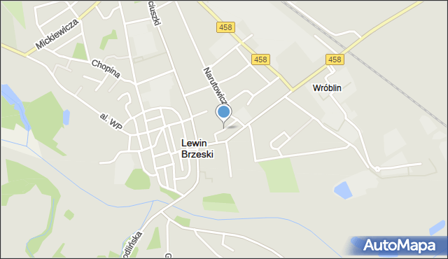 Lewin Brzeski, Kwiatowa, mapa Lewin Brzeski