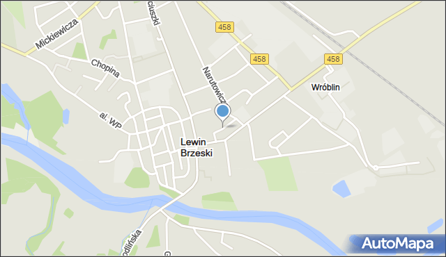 Lewin Brzeski, Kwiatowa, mapa Lewin Brzeski