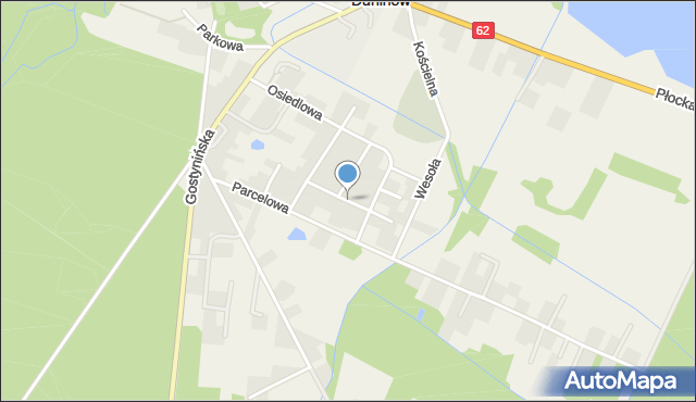 Nowy Duninów, Kwiatowa, mapa Nowy Duninów