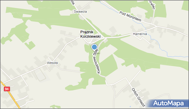 Prądnik Korzkiewski, Kwietniowe Doły, mapa Prądnik Korzkiewski