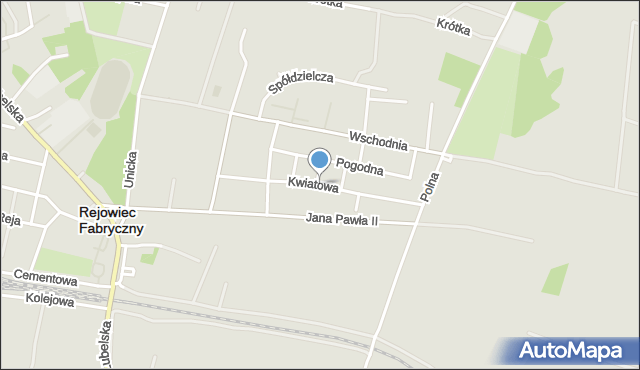 Rejowiec Fabryczny, Kwiatowa, mapa Rejowiec Fabryczny