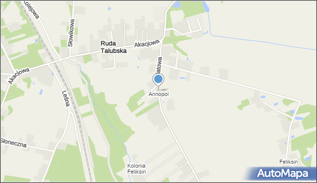 Ruda Talubska, Kwiatowa, mapa Ruda Talubska