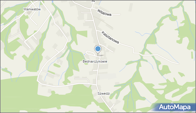 Rychwałd gmina Gilowice, Kwiatowa, mapa Rychwałd gmina Gilowice