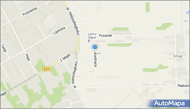 Stare Lipiny, Kwitnąca, mapa Stare Lipiny