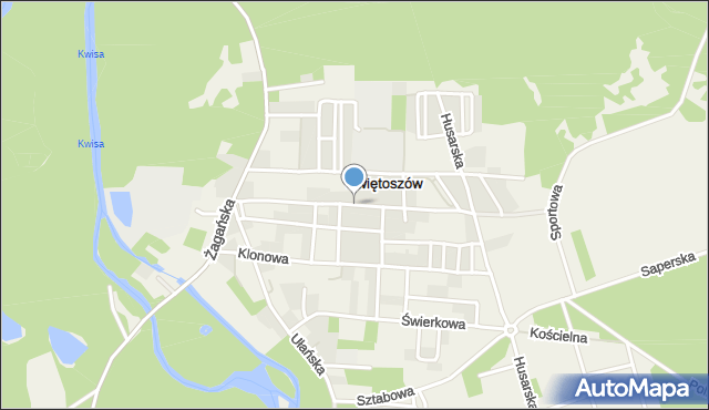 Świętoszów, Kwiatowa, mapa Świętoszów