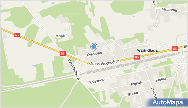 Waliły-Stacja, Kwiatowa, mapa Waliły-Stacja