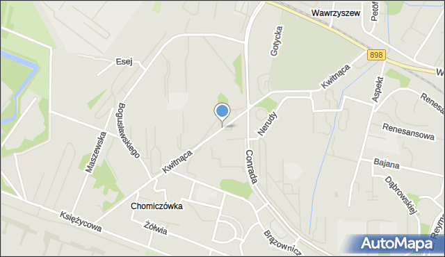 Warszawa, Kwitnąca, mapa Warszawy