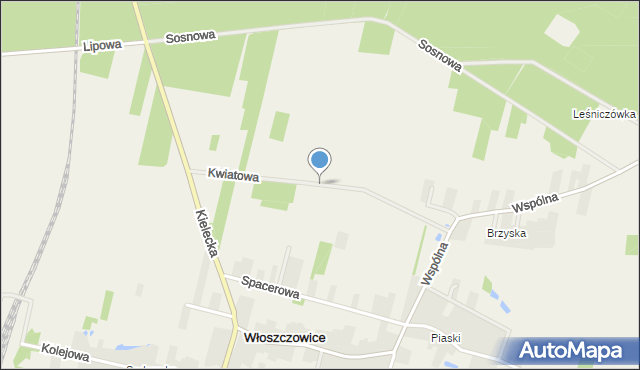 Włoszczowice, Kwiatowa, mapa Włoszczowice