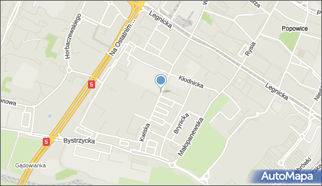 Wrocław, Kwiska, mapa Wrocławia