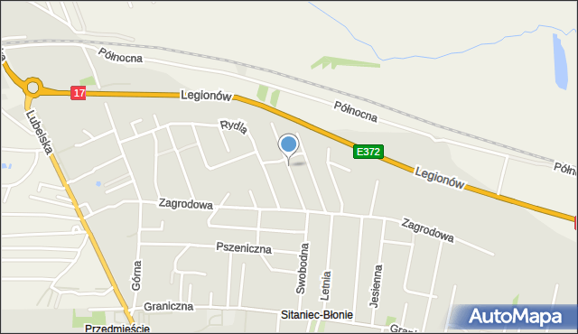 Zamość, Kwiatów Polnych, mapa Zamościa