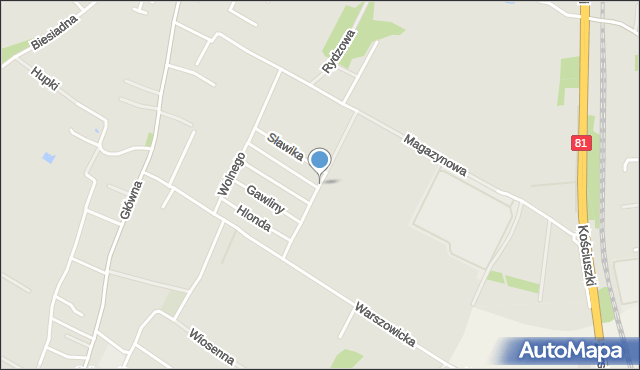 Żory, Kwiatkowskiego, mapa Żor