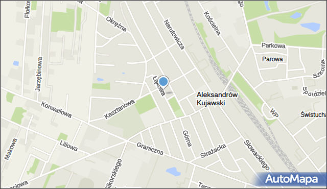 Aleksandrów Kujawski, Łąkowa, mapa Aleksandrów Kujawski