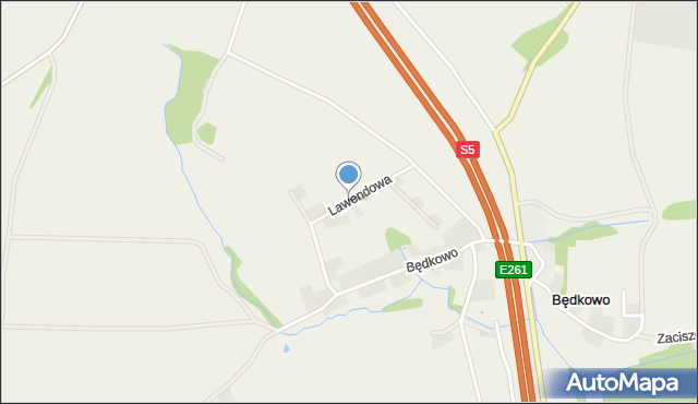 Będkowo, Lawendowa, mapa Będkowo