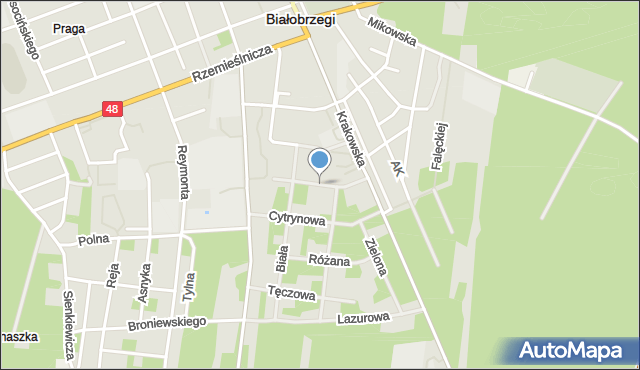 Białobrzegi, Lawendowa, mapa Białobrzegi