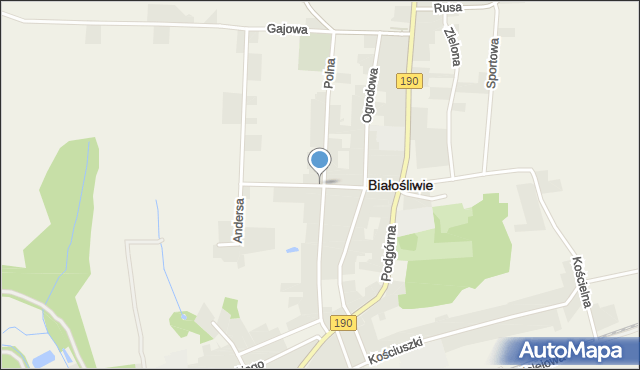 Białośliwie, Łączna, mapa Białośliwie