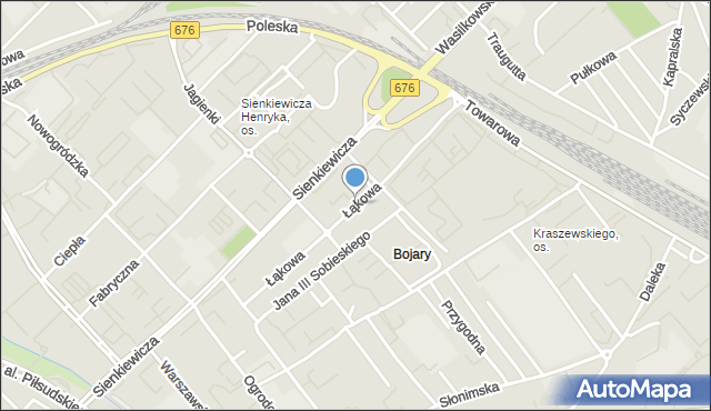 Białystok, Łąkowa, mapa Białegostoku