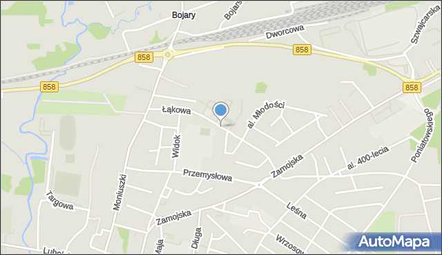 Biłgoraj, Łąkowa, mapa Biłgoraj