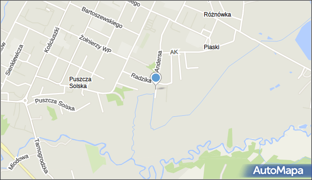 Biłgoraj, Lazurowa, mapa Biłgoraj