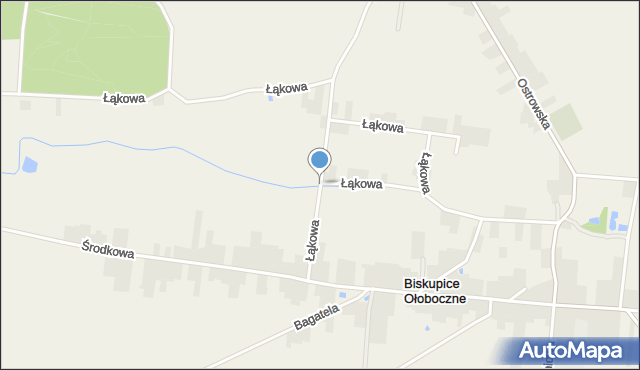 Biskupice Ołoboczne, Łąkowa, mapa Biskupice Ołoboczne