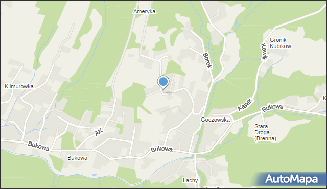 Brenna, Lachy Górne, mapa Brenna