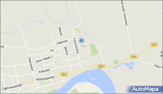 Brok powiat ostrowski, Łąkowa, mapa Brok powiat ostrowski