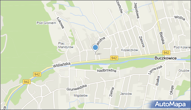 Buczkowice, Łączna, mapa Buczkowice