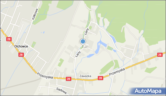 Bykowce, Łany, mapa Bykowce