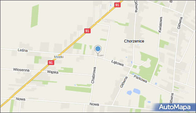 Chorzenice gmina Kłomnice, Łąkowa, mapa Chorzenice gmina Kłomnice