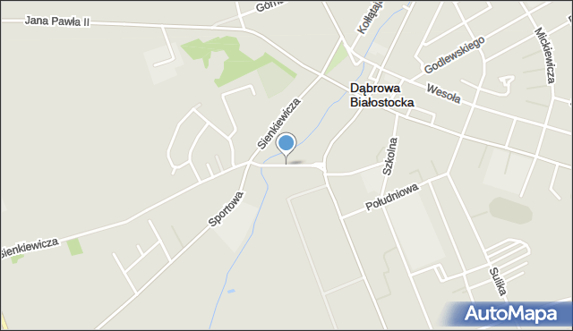 Dąbrowa Białostocka, Łąkowa, mapa Dąbrowa Białostocka