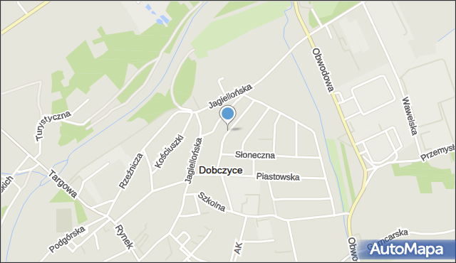 Dobczyce, Łanowa, mapa Dobczyce