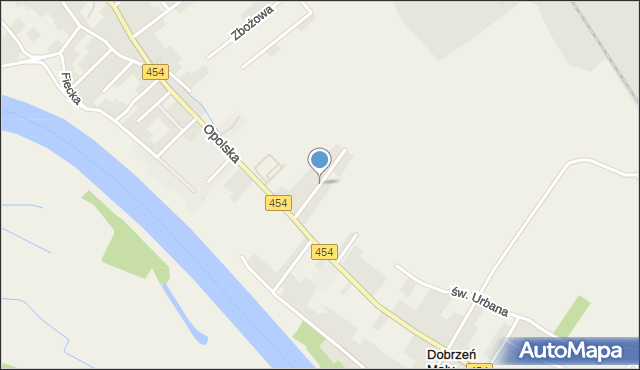 Dobrzeń Mały, Łąkowa, mapa Dobrzeń Mały