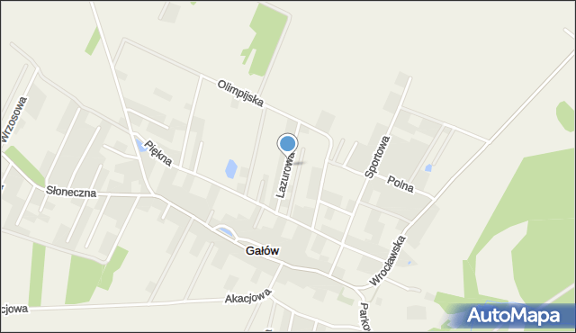 Gałów, Lazurowa, mapa Gałów
