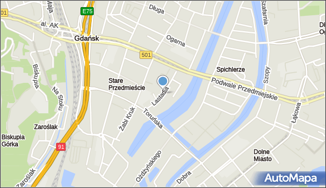 Gdańsk, Lastadia, mapa Gdańska