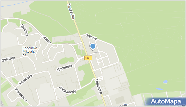 Gliwice, Las Łabędzki, mapa Gliwic